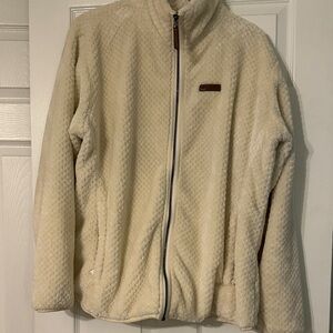 Columbia Cream Textured Fleece Jacket